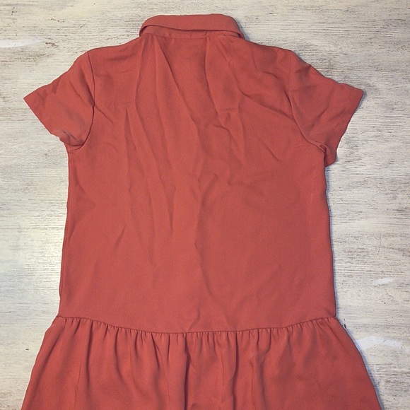 EUC Cynthia Rowley Salmon Pink Drop Waist Short Sleeve Shirt Dress Size 2 - Picture 7 of 8